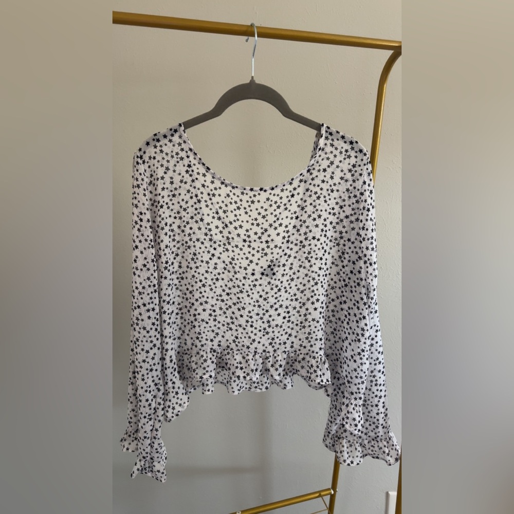 Starry Black and White Women's Top